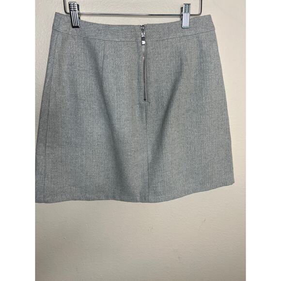 Julie Brown Gray Silver Holiday Pleated Wool Blend Skirt 4 - Picture 4 of 10